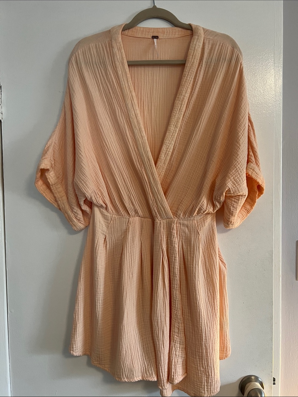 Free People Peach Wrap Romper
